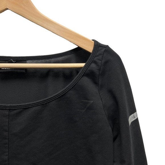 Gymshark Nikki Blackketter Jumper Crop Top Long Sleeve Black - Picture 4 of 10